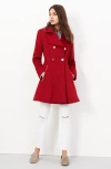 Laundry By Shelli Segal Women's Double-breasted Wool Blend Skirted Coat In Red Dahlia
