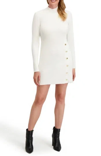 Laundry By Shelli Segal Layla Long Sleeve Sweater Dress In White