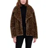 Laundry By Shelli Segal Leopard Print Faux Fur Jacket In Brown
