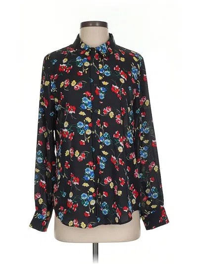 Pre-owned Laundry By Shelli Segal Long Sleeve Blouse In Black