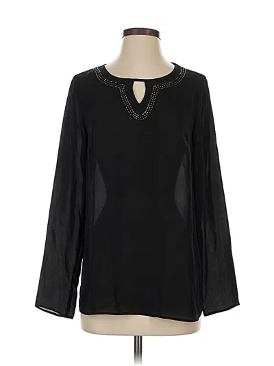 Pre-owned Laundry By Shelli Segal Long Sleeve Blouse In Black