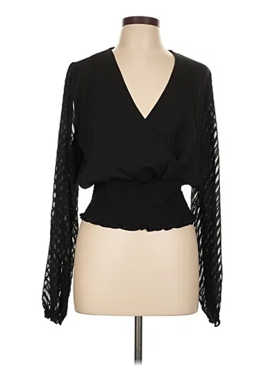 Pre-owned Laundry By Shelli Segal Long Sleeve Blouse In Black