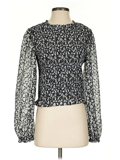 Pre-owned Laundry By Shelli Segal Long Sleeve Blouse In Black