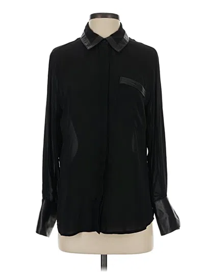 Pre-owned Laundry By Shelli Segal Long Sleeve Blouse In Black