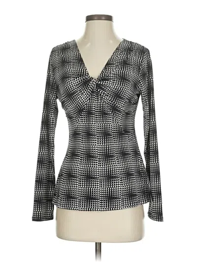 Pre-owned Laundry By Shelli Segal Long Sleeve Blouse In Black