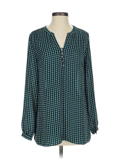 Pre-owned Laundry By Shelli Segal Long Sleeve Blouse In Blue