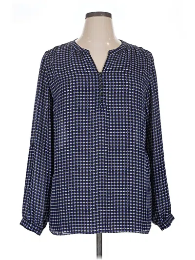 Pre-owned Laundry By Shelli Segal Long Sleeve Blouse In Blue