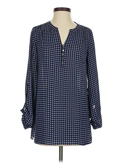 Pre-owned Laundry By Shelli Segal Long Sleeve Blouse In Blue