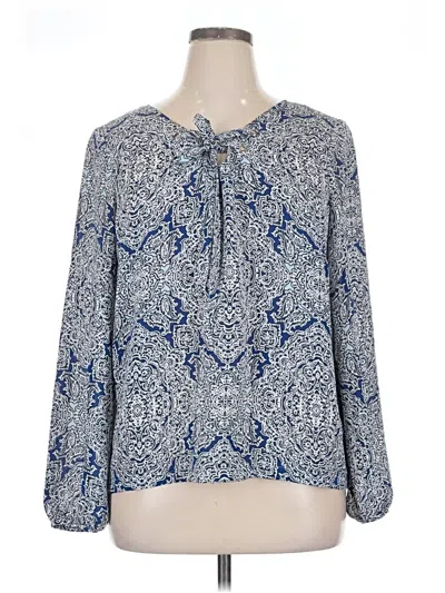Pre-owned Laundry By Shelli Segal Long Sleeve Blouse In Blue
