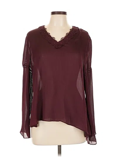 Pre-owned Laundry By Shelli Segal Long Sleeve Blouse In Burgundy