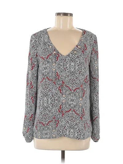 Pre-owned Laundry By Shelli Segal Long Sleeve Blouse In Gray