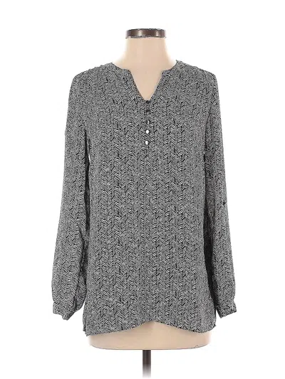 Pre-owned Laundry By Shelli Segal Long Sleeve Blouse In Gray