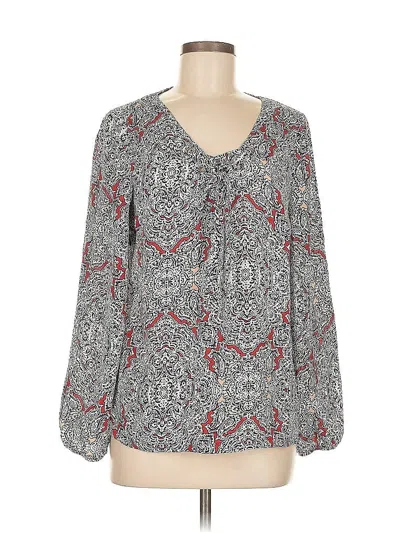 Pre-owned Laundry By Shelli Segal Long Sleeve Blouse In Gray