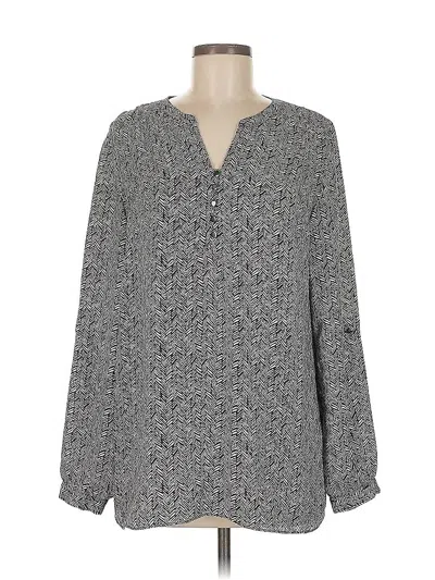 Pre-owned Laundry By Shelli Segal Long Sleeve Blouse In Gray