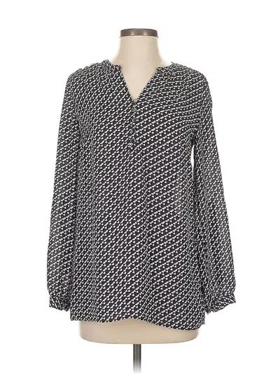 Pre-owned Laundry By Shelli Segal Long Sleeve Blouse In Gray