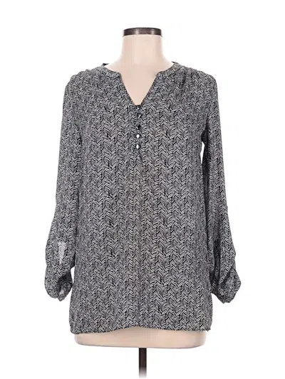 Pre-owned Laundry By Shelli Segal Long Sleeve Blouse In Gray