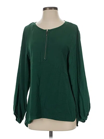Pre-owned Laundry By Shelli Segal Long Sleeve Blouse In Green