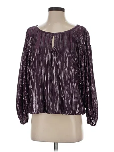 Pre-owned Laundry By Shelli Segal Long Sleeve Blouse In Purple