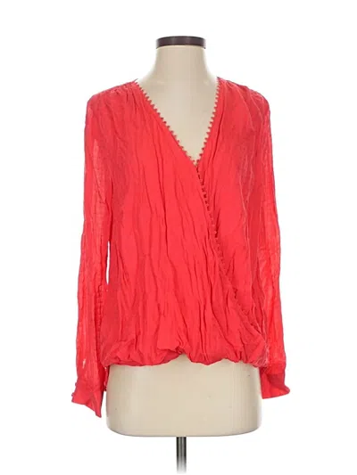 Pre-owned Laundry By Shelli Segal Long Sleeve Blouse In Red