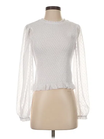 Pre-owned Laundry By Shelli Segal Long Sleeve Blouse In Silver