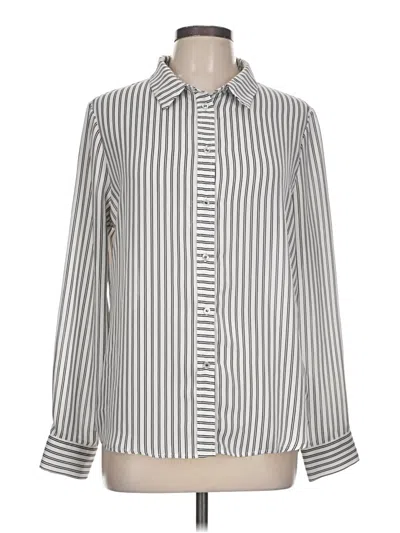 Pre-owned Laundry By Shelli Segal Long Sleeve Blouse In Silver