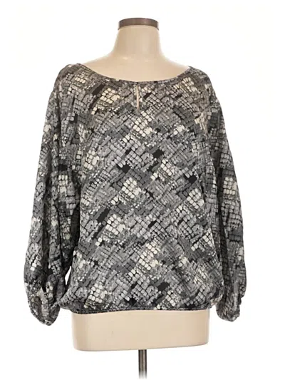 Pre-owned Laundry By Shelli Segal Long Sleeve Blouse In Silver