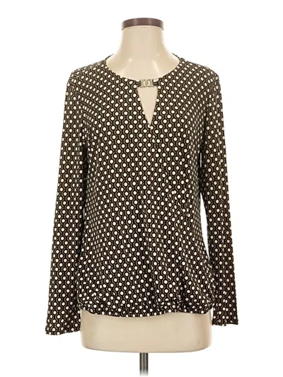 Pre-owned Laundry By Shelli Segal Long Sleeve Henley Shirt In Brown