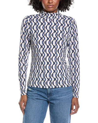 Laundry By Shelli Segal Long Sleeve Mock Neck Top In Multi