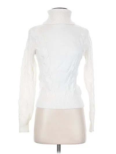 Pre-owned Laundry By Shelli Segal Long Sleeve Turtleneck In Ivory