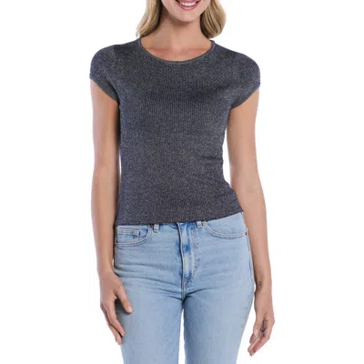 Laundry By Shelli Segal Metallic Cap Sleeve Sweater In Peacoat