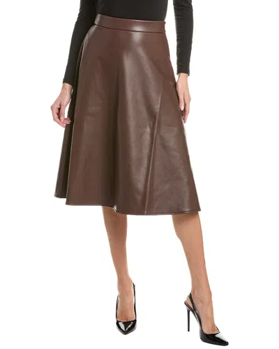 Laundry By Shelli Segal Faux Leather Midi Skirt In Brown