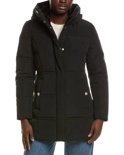 Laundry By Shelli Segal Mist Fabric Coat In Black