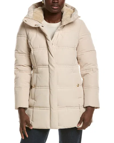 Laundry By Shelli Segal Mist Fabric Coat In Neutral