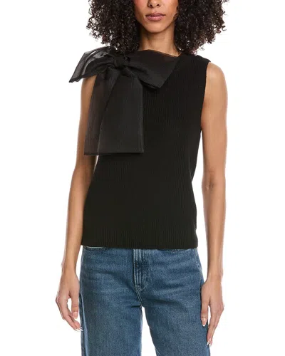 Laundry By Shelli Segal Organza Bow Sweater Vest In Black