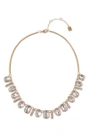 Laundry By Shelli Segal Oval & Square Crystal Necklace In Gold