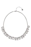 Laundry By Shelli Segal Oval & Square Crystal Necklace In Metallic