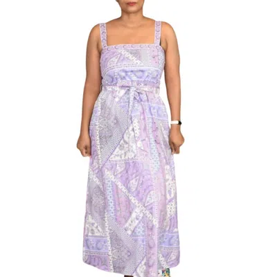 Laundry By Shelli Segal Paisley Patchwork Print Dress In Purple Multi