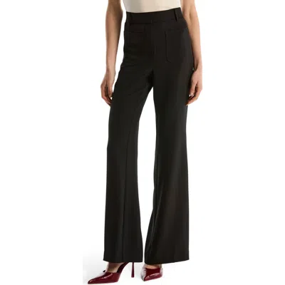 Laundry By Shelli Segal Patch Pocket Flare Leg Pants In Black