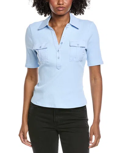 Laundry By Shelli Segal Patch Pocket Short Sleeve Sweater In Blue