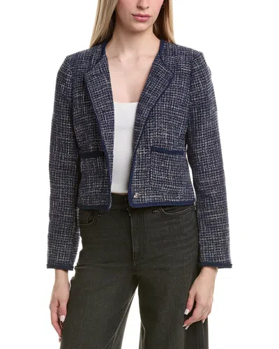 Laundry By Shelli Segal Patch Pocket Tweed Jacket In Blue