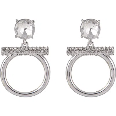 Laundry By Shelli Segal Pavé Frontal Hoop Earrings In Metallic
