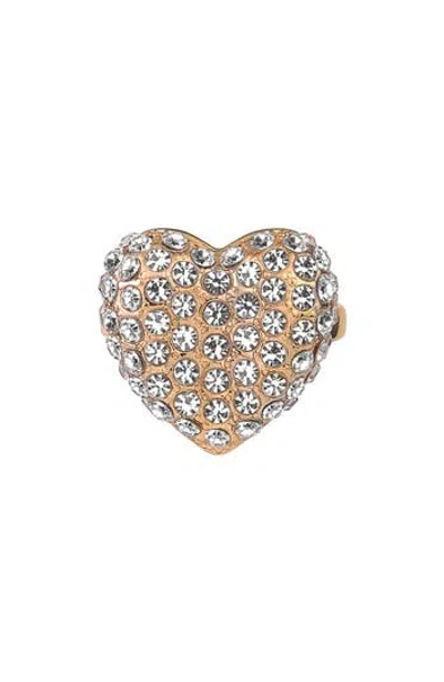 Laundry By Shelli Segal Pavé Heart Cocktail Ring In Gold