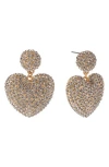 Laundry By Shelli Segal Pavé Heart Drop Earrings In Gold
