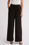 Laundry By Shelli Segal Pleat Front Wide Leg Pants In Black