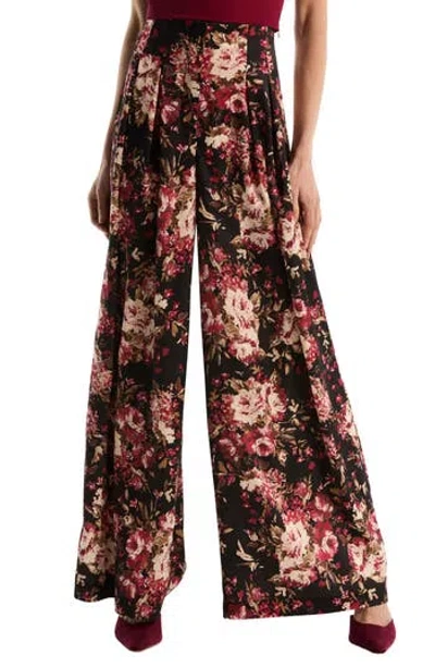 Laundry By Shelli Segal Pleated Wide Leg Trousers In Black