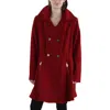 Laundry By Shelli Segal Plus Womens Wool Blend Long Pea Coat In Red