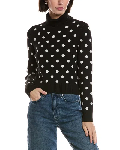 Laundry By Shelli Segal Polka Dot Turtleneck Sweater In Black
