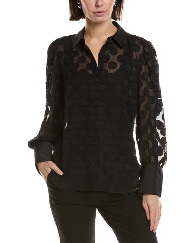 Laundry By Shelli Segal Puff Sleeve Top In Black