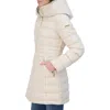 Laundry By Shelli Segal Quarter Bibbed Puffer Jacket In Egg Cream