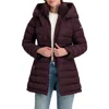 Laundry By Shelli Segal Quarter Bibbed Puffer Jacket In Purple